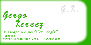 gergo kerecz business card